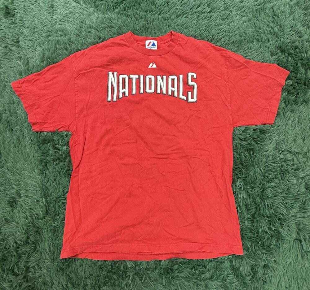 Majestic Washington Nationals Strasburg 37 MLB T-Shirt Red Men's XL Officially